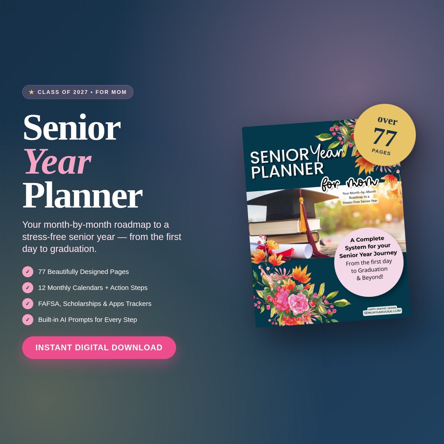 Senior Year Digital Planner for Mom Graduation Year 2027